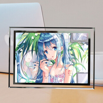 初音新款玻璃动漫水晶diy周边二次元相框生日礼物来图定制摆台框1912