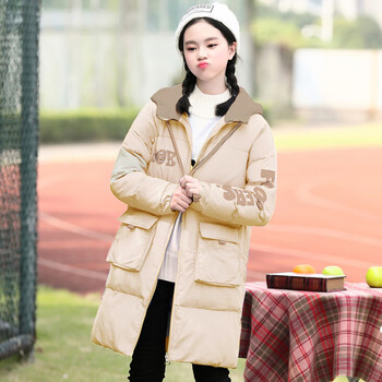 匠璃小个子女生中长款羽绒服高中生新款学生白鸭绒少女初中生冬装加厚