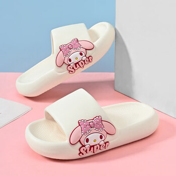 儿童拖鞋女童2022新款夏季防滑软底中大童宝宝女孩家居凉拖鞋外穿米白