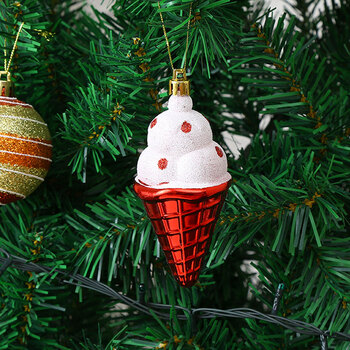 圣诞节装饰品圣诞树挂饰儿童圣诞礼物装饰 彩绘异形挂件 冰淇淋