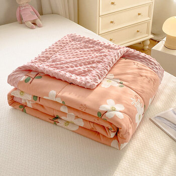 豆豆被大人双人儿童薄款豆豆绒针织棉毛毯被子夏季夏凉被空调被单人