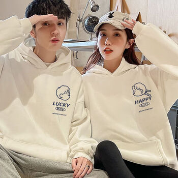 男秋冬2件装男女情侣装情侣款一男一女情侣卫衣学生网红秋季可爱宽松