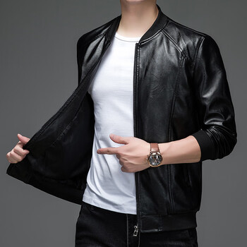 服饰内衣>男装>夹克>雅戈尔(youngor)>雅弋尔中青年男士机车皮衣春