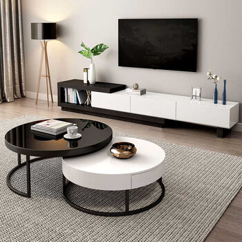 虎雀huque电视柜现代简约家用电视机柜子客厅网红茶几电视柜组合套装