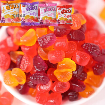 qq糖橡皮糖软糖小糖果散装发批小包装零食结婚喜糖子小吃2500g5斤葡萄