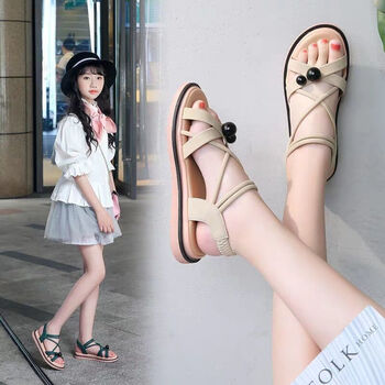 后魔术贴女童凉鞋新款一鞋两穿儿童凉鞋小学生时尚女孩中大童凉鞋 006