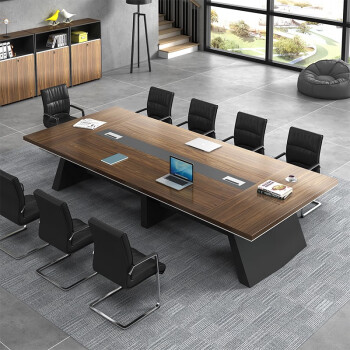办公家具新款哈堡会议桌长桌简约现代长条桌培训桌长方形办公桌椅组 2.8*1.2米