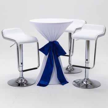 雄卓 高脚桌吧台桌圆形简约鸡尾酒桌子升降小圆桌高脚酒吧白色吧椅