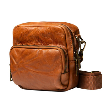 品牌植鞣皮手机包男迷你小包包简约斜挎牛皮腰包随身单肩真的皮包男