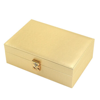 周大福三金首饰盒首饰盒2022新款收纳盒手饰品女带锁项链精致轻奢黄金