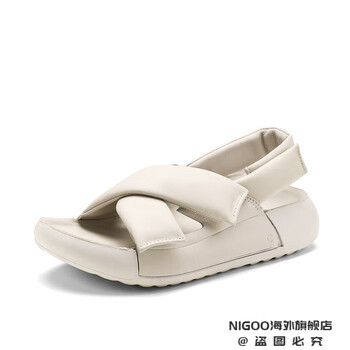 ecco爱步厚底凉鞋女夏季新款魔术贴休闲运动凉鞋户外科摩206653石灰色