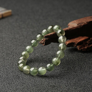 吉裕  天然绿发晶手链女单圈 满发顺发猫眼绿色水晶手串男阳起石手串