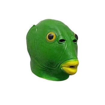 林中鸟鱼头套抖音网红同款可爱搞笑整蛊绿鱼头套整蛊表演游戏道具