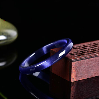 老凤祥风格粉色墨绿色猫眼石手镯细款多色可选礼物水晶饰品女款猫眼