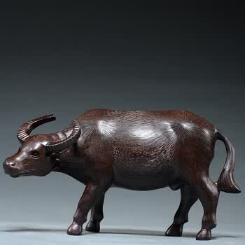 仙将 花梨实木雕刻水牛摆件木头根雕十二生肖春耕牛家居客厅红木工艺