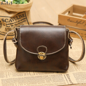 散步包复古小女软小皮包轻便散步小众设计夏百搭学生单肩斜挎包 咖啡