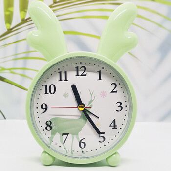 韩国品质净靓宿舍小闹钟学生用可爱儿童女床头男个性时尚卡通创意鹿角