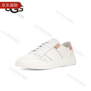 ugg秋季女士舒适系带圆头运动小白鞋板鞋时尚休闲鞋1130775brwh亮白色