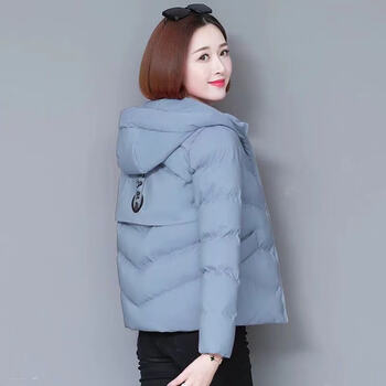 索宛亦棉服女装新款棉衣韩版宽松小棉袄短款加厚外套潮雾蓝色m建议80