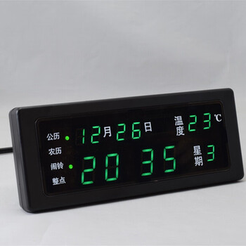 数码万年历电子钟客厅创意led静音闹钟表日历家用新款夜光简约台oloey