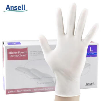 安思尔（Ansell） 457X一次性乳胶手套 无粉橡胶实验室 家务 美容美发 1盒（100只） 白色 4572-S 2 