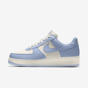 nike空军一号airforce1定制白浅蓝af1低帮男女板鞋浅蓝色405