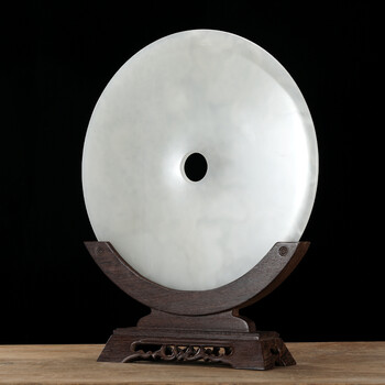 圣梵序高档天然阿富汗玉石平安扣摆件客厅电视酒柜玄关乔迁送礼物办公