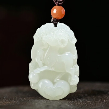 白玉属相护身符挂件本命年项链玉佩玉牌 生肖羊小号