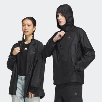阿迪达斯adidas轻运动男女情侣款夏防晒衣连帽夹克外套防晒服黑色axxs