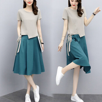 茹诗卡2022年连衣裙女装春夏季新款两件套套装裙子女士小个子韩版宽松