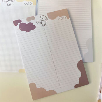 pp狗便签本炒鸡ins风可爱的狗狗学习便签纸单词本拍纸本 奶茶色横线