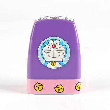 紫色外壳 哆啦a梦 织物印油 印字