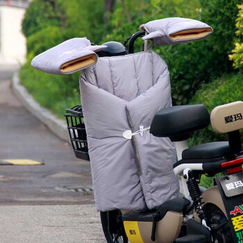 湖绵鹿野时空小型号电瓶电动自行车挡风被冬季双面防水防风罩冬天灰色