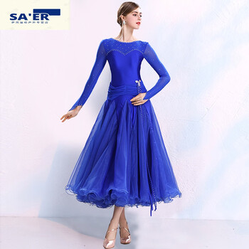 宠翰婀娜舞女摩登舞裙新款华尔兹大摆裙国标舞比赛连衣裙交谊舞练习裙