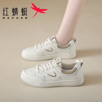 红蜻蜓平底小白鞋女夏2024新款夏季薄款板鞋洋气百搭休闲学生女鞋ins