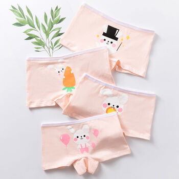 圣雪莎儿童平角内裤衩小学生裤头女生四角裤内裤女棉质不夹屁屁女童