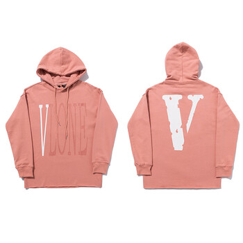 vlo·ne卫衣同款3m反光大v帽衫高街宽松情侣装加绒连帽卫衣ins潮 浅