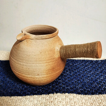 创京懿选烤茶罐手工云南粗陶云南粗陶烤茶罐土陶全手工茶具侧把公道杯