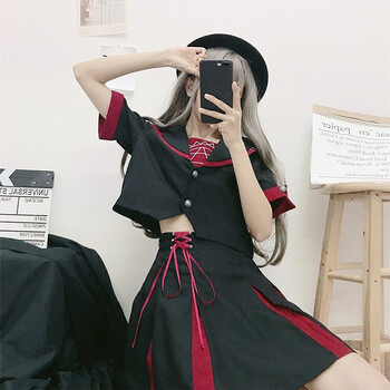 猫耳酱不良jk制服裙正统套装全套基础款暗黑水手服夏服班服学院风学生
