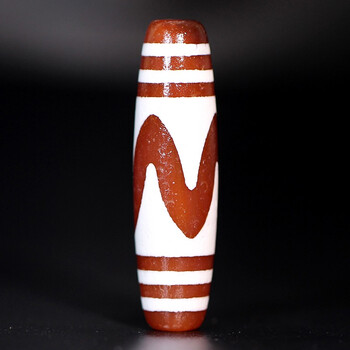 西藏天然玛瑙 亲民红肉九眼天珠48*13mm超顶吊坠 锁骨链 2号虎牙天珠