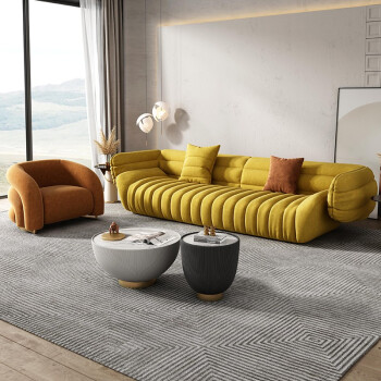 梵爱 沙发布艺沙发现代轻奢简约高档弧形异形客厅奶油ins风香蕉沙发