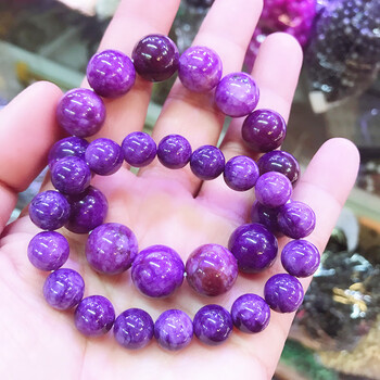 石宫匠 舒俱来手串 大颗粒手链苏纪石紫桶珠盘珠樱花紫男女款单圈 12