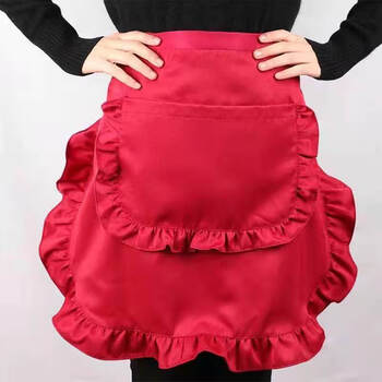 震博泊结婚陪嫁围裙 喜庆红色围兜福新娘陪嫁女方嫁妆用品时尚家用