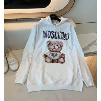 moschino莫斯奇诺秋季新款彩泥熊卫衣女moschino情侣宽松连帽上衣服dj