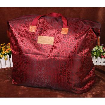 蚕丝被包装袋婚庆结婚冬被收纳袋防尘防潮大号棉被手提袋 酒红字母