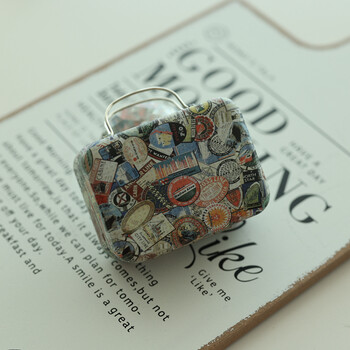 复古方形手提包创意零钱包喜迷你马口收纳盒 复古印章 75*55*h35mm