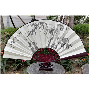 古风折扇中国风女绢扇扇复古典古代随身日用扇夏季10寸白色水墨竹子