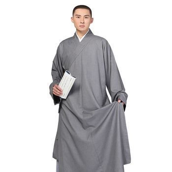 谏子 尚远春秋冬加厚棉布僧服长褂男女僧人服饰僧裝僧衣大褂僧袍 正