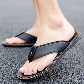 晋彪人字拖男士室外海边沙滩鞋子韩版防滑休闲凉拖鞋时尚耐磨拖鞋男款