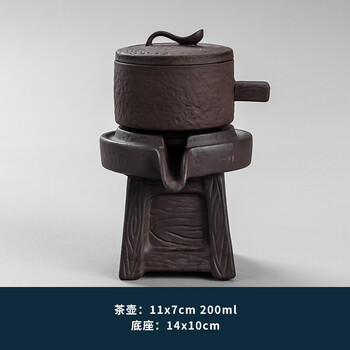 旋转茶壶澜扬懒人功夫泡茶器陶瓷茶具茶壶配件半自动旋转出水石磨冲茶